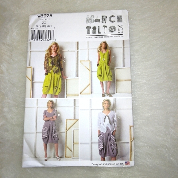 VOGUE V8975 Sz L-XL-XXL Misses dress and jacket designed by Marcy Tilton - Picture 1 of 5